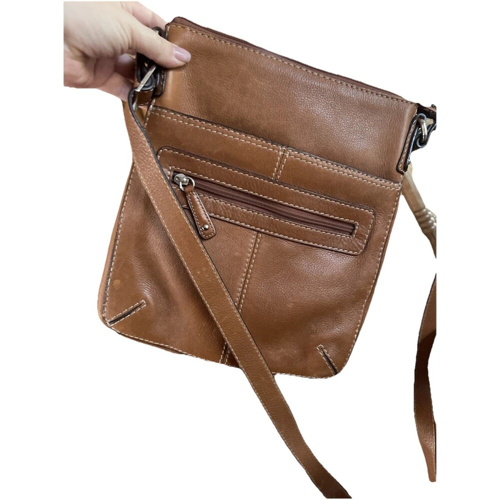 Fossil Pebbled Leather Crossbody Messenger Bag Brown Y2K Street Style 10x11 Boho